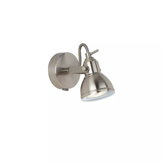 searchlight spots Focus Spotlight Wall Light - Satin Silver Metal - searchlight spots Focus Spotlight Wall Light - Satin Silver Metal