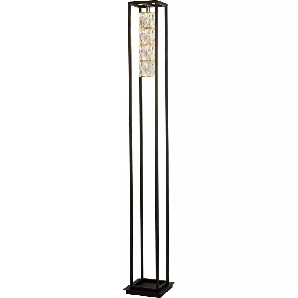 Searchlight Table Lamps Elevator Floor Lamp - Matt Black Frame & Crystal Centre - Floor Lamps Searchlight Table Lamps Elevator Floor Lamp - Matt Black Frame & Crystal Centre Floor Lamps