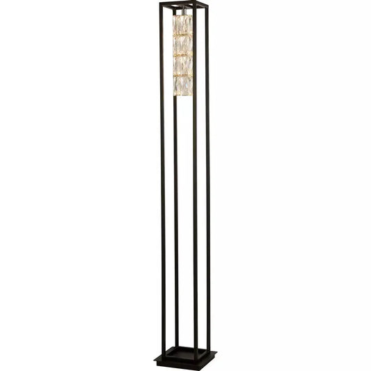 Searchlight Table Lamps Elevator Floor Lamp - Matt Black Frame & Crystal Centre - Floor Lamps Searchlight Table Lamps Elevator Floor Lamp - Matt Black Frame & Crystal Centre Floor Lamps