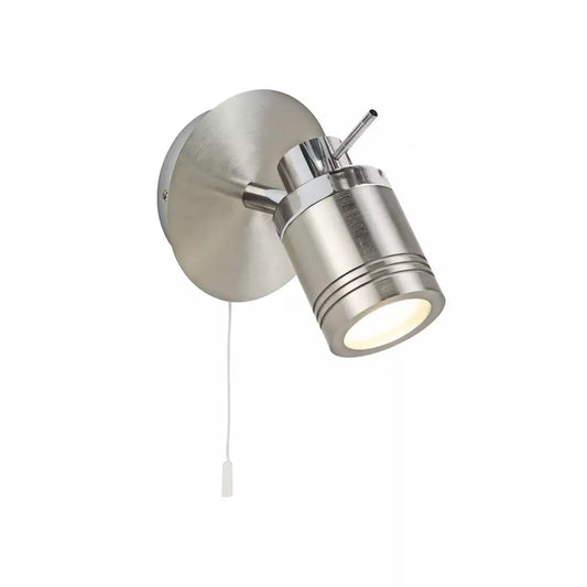 searchlight spots Samson Spotlight Wall Light - Satin Silver Metal - searchlight spots Samson Spotlight Wall Light - Satin Silver Metal