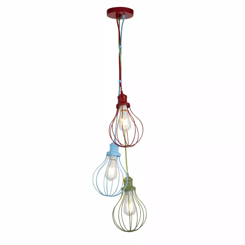Searchlight Pendant Lights Novelty 3Lt Pendant - Multi-Coloured Metal - Searchlight Pendant Lights Novelty 3Lt Pendant - Multi-Coloured Metal