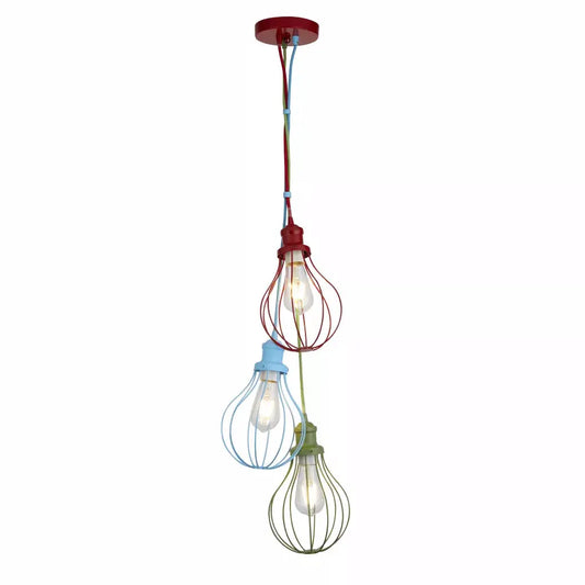Searchlight Pendant Lights Novelty 3Lt Pendant - Multi-Coloured Metal - Searchlight Pendant Lights Novelty 3Lt Pendant - Multi-Coloured Metal
