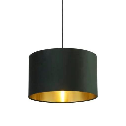 searchlight shades Drum Shade - Green Velvet with Gold Inner Dia.40cm - searchlight shades Drum Shade - Green Velvet with Gold Inner Dia.40cm