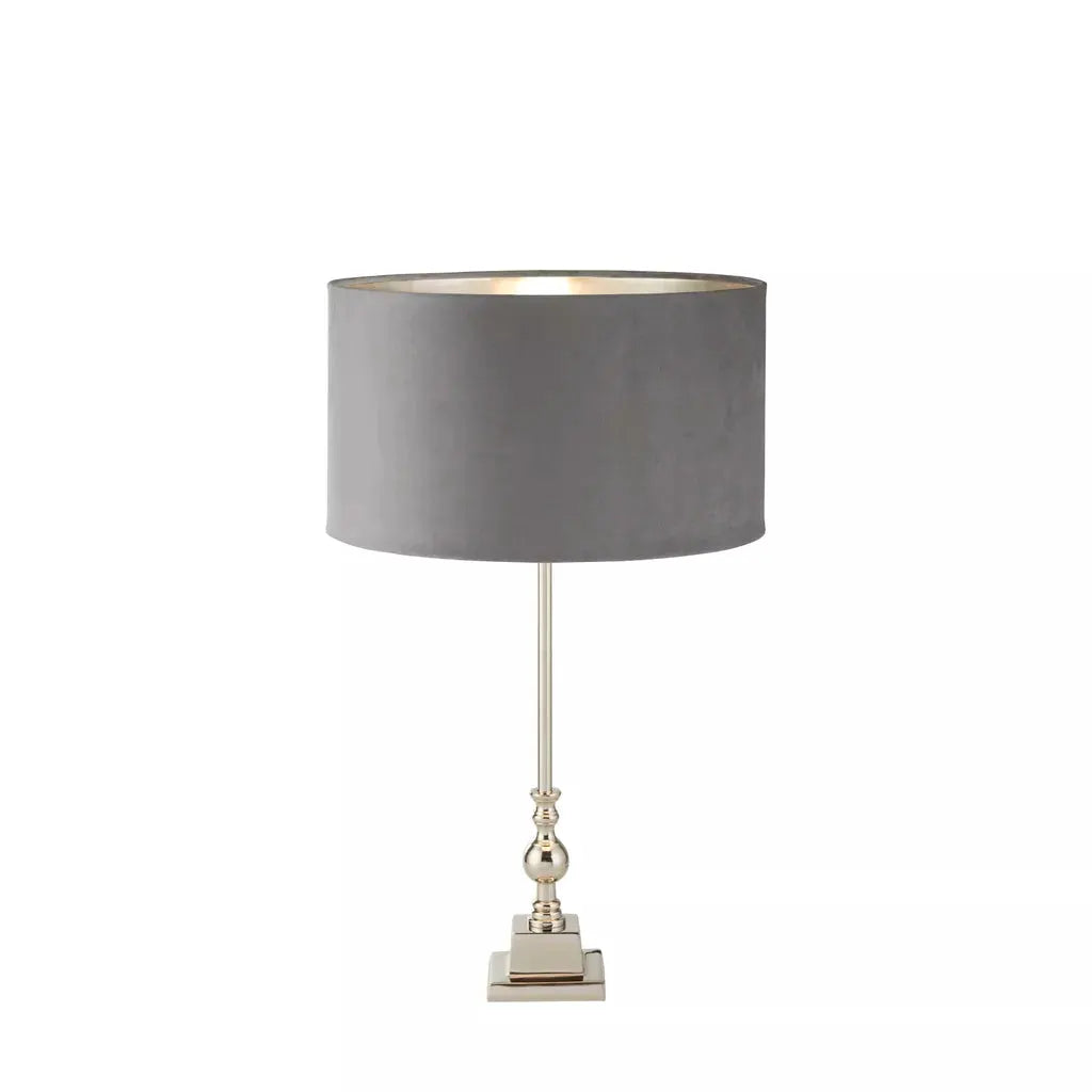 searchlight table lamps Whitby Table Lamp - Chrome Metal & Light Grey Velvet Shade - searchlight table lamps Whitby Table Lamp - Chrome Metal & Light Grey Velvet Shade