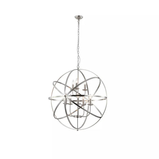 Searchlight Pendant Lights Orbit 8Lt Pendant, Satin Silver Metal - Searchlight Pendant Lights Orbit 8Lt Pendant, Satin Silver Metal