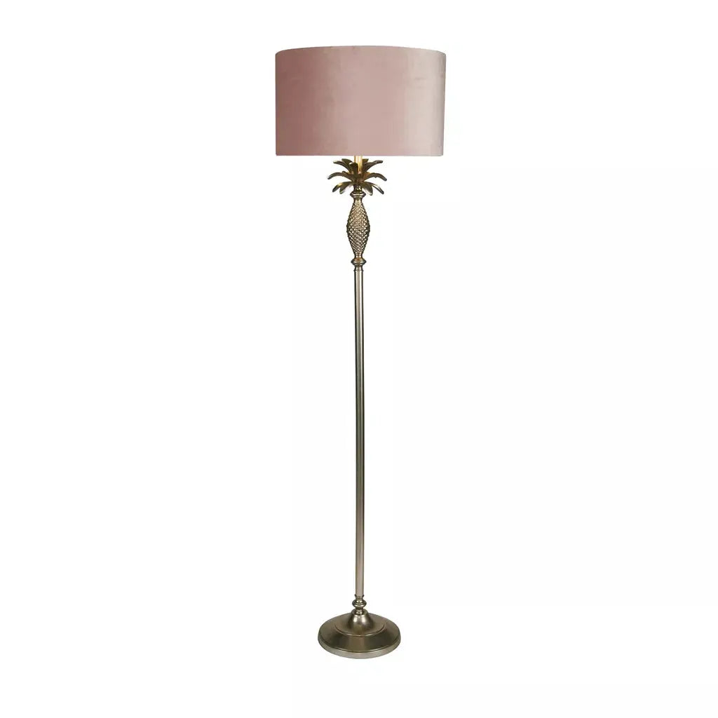 Searchlight Table Lamps Lux & Belle Pineapple Floor Lamp Satin Silver & Pink Shade - Floor Lamps Searchlight Table Lamps Lux & Belle Pineapple Floor Lamp Satin Silver & Pink Shade Floor Lamps