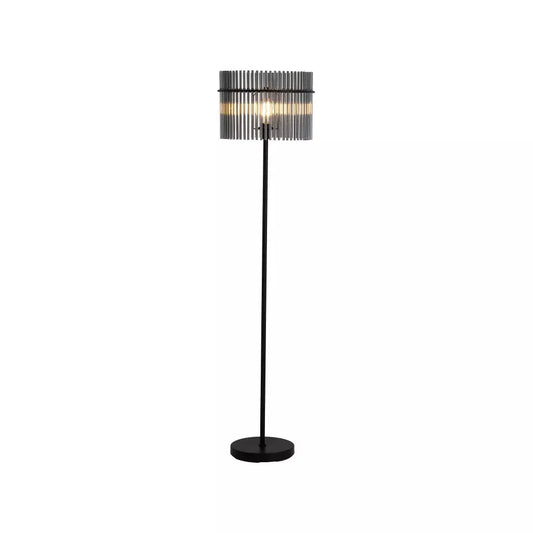 Searchlight Table Lamps Swizzle 1Lt Floor Lamp, Matt Black Metal with Smoked Rods - Floor Lamps Searchlight Table Lamps Swizzle 1Lt Floor Lamp, Matt Black Metal with Smoked Rods Floor Lamps