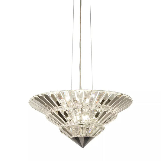 Searchlight Pendant Lights Savannah 8Lt Pendant To Flush - Chrome Metal & Clear Crystal - Searchlight Pendant Lights Savannah 8Lt Pendant To Flush - Chrome Metal & Clear Crystal