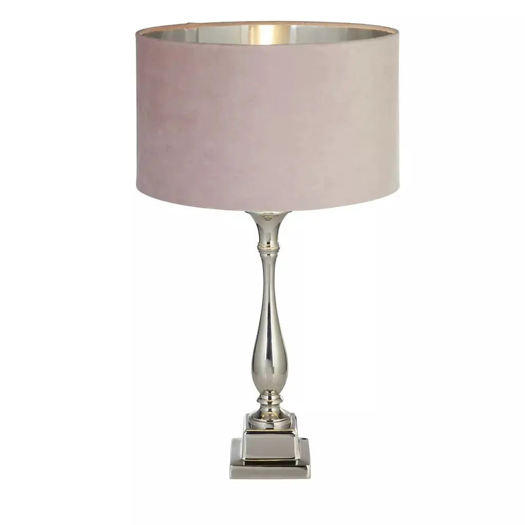 searchlight table lamps Lux & Belle Candlestick Table Lamp - Chrome & Pink Shade - searchlight table lamps Lux & Belle Candlestick Table Lamp - Chrome & Pink Shade