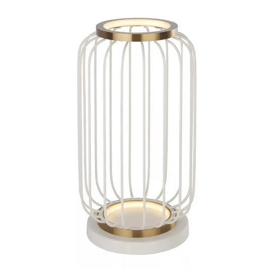 searchlight table lamps Lux & Belle LED Table Lamp - White & Satin Brass Metal - searchlight table lamps Lux & Belle LED Table Lamp - White & Satin Brass Metal