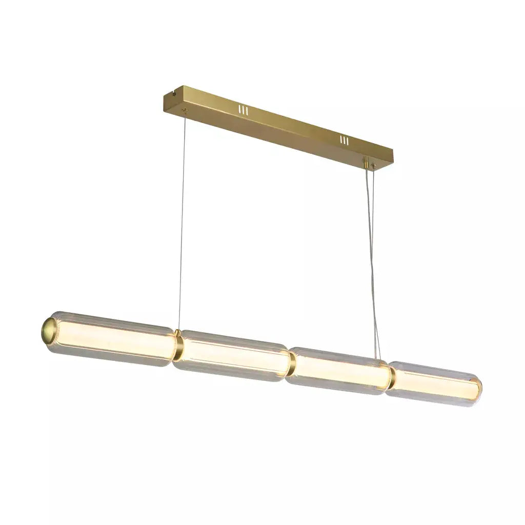 Searchlight Pendant Lights Mod LED Pendant, Satin Brass Metal, Opal Acrylic & Clear Gla - Searchlight Pendant Lights Mod LED Pendant, Satin Brass Metal, Opal Acrylic & Clear Gla