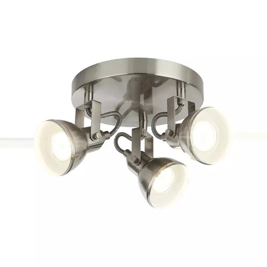 searchlight spots Focus 3Lt Round Spotlight - Satin Silver Metal - searchlight spots Focus 3Lt Round Spotlight - Satin Silver Metal