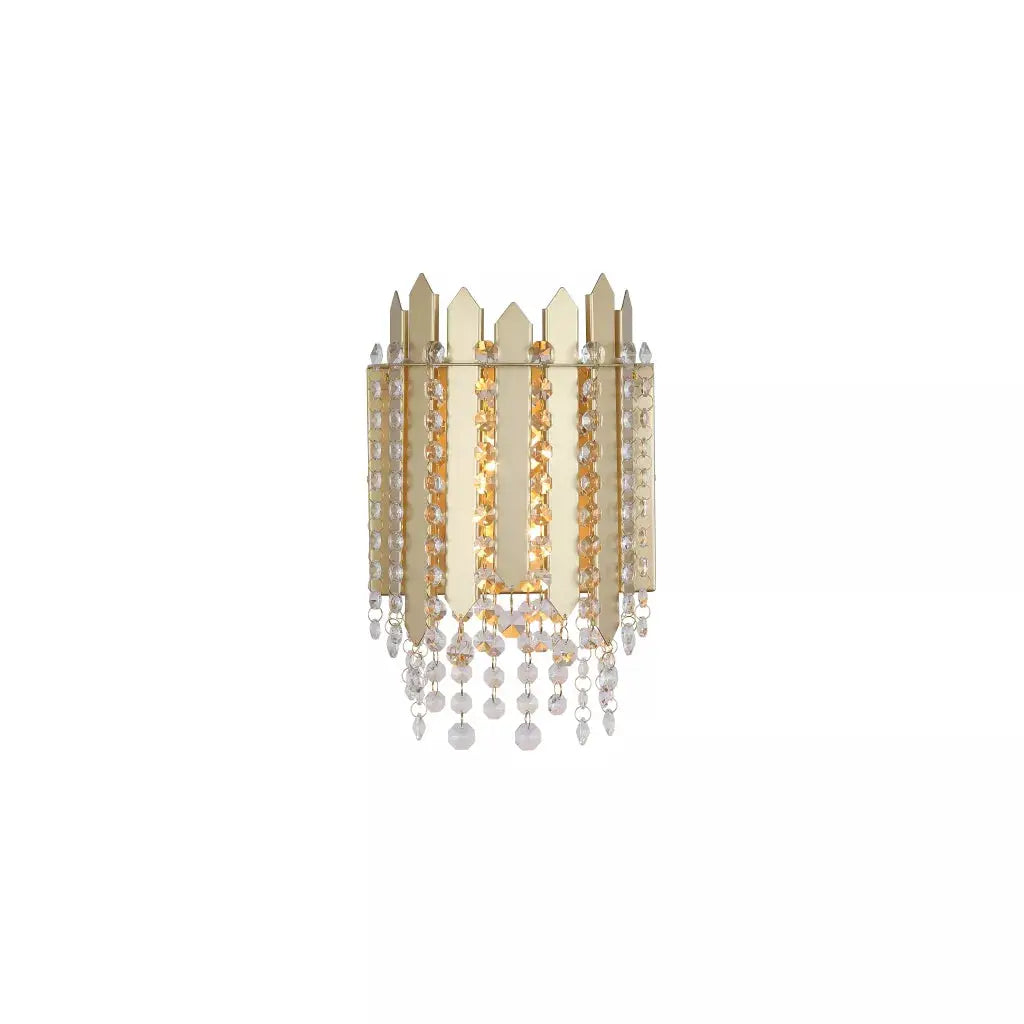 searchlight wall lights Spear 2Lt Wall Light, Gold Metal with Clear Crystal - searchlight wall lights Spear 2Lt Wall Light, Gold Metal with Clear Crystal
