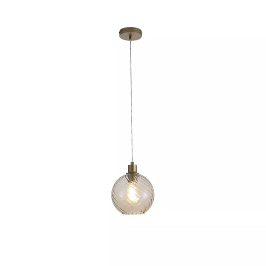 Searchlight Pendant Lights Radiance 1Lt Pendant, Gold Metal and Champagne Glass - Searchlight Pendant Lights Radiance 1Lt Pendant, Gold Metal and Champagne Glass