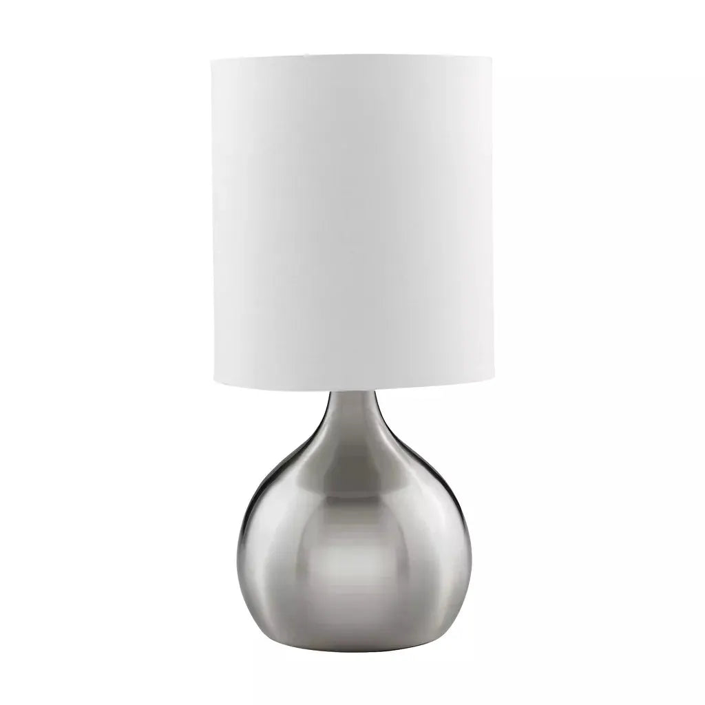 searchlight table lamps Touch Table Lamp - Satin Silver Metal & Ivory Fabric Shade - searchlight table lamps Touch Table Lamp - Satin Silver Metal & Ivory Fabric Shade