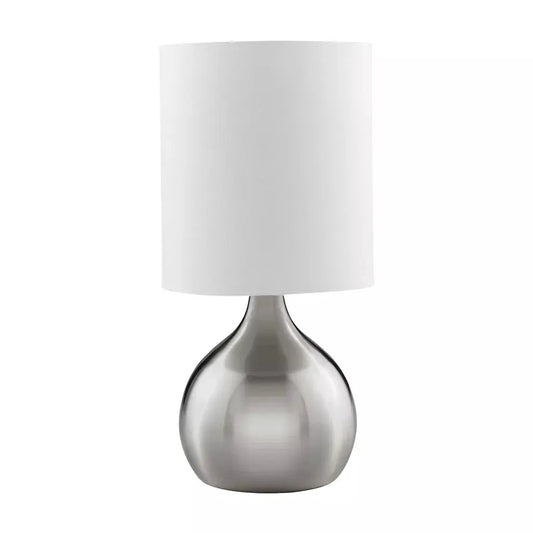searchlight table lamps Touch Table Lamp - Satin Silver Metal & Ivory Fabric Shade - searchlight table lamps Touch Table Lamp - Satin Silver Metal & Ivory Fabric Shade