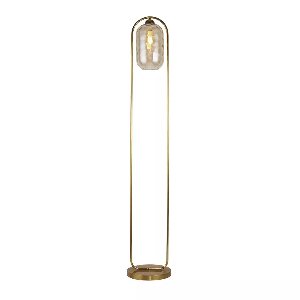 Searchlight Table Lamps Lux & Belle Floor Lamp - Satin Brass Metal & Amber Glass - Floor Lamps Searchlight Table Lamps Lux & Belle Floor Lamp - Satin Brass Metal & Amber Glass Floor Lamps