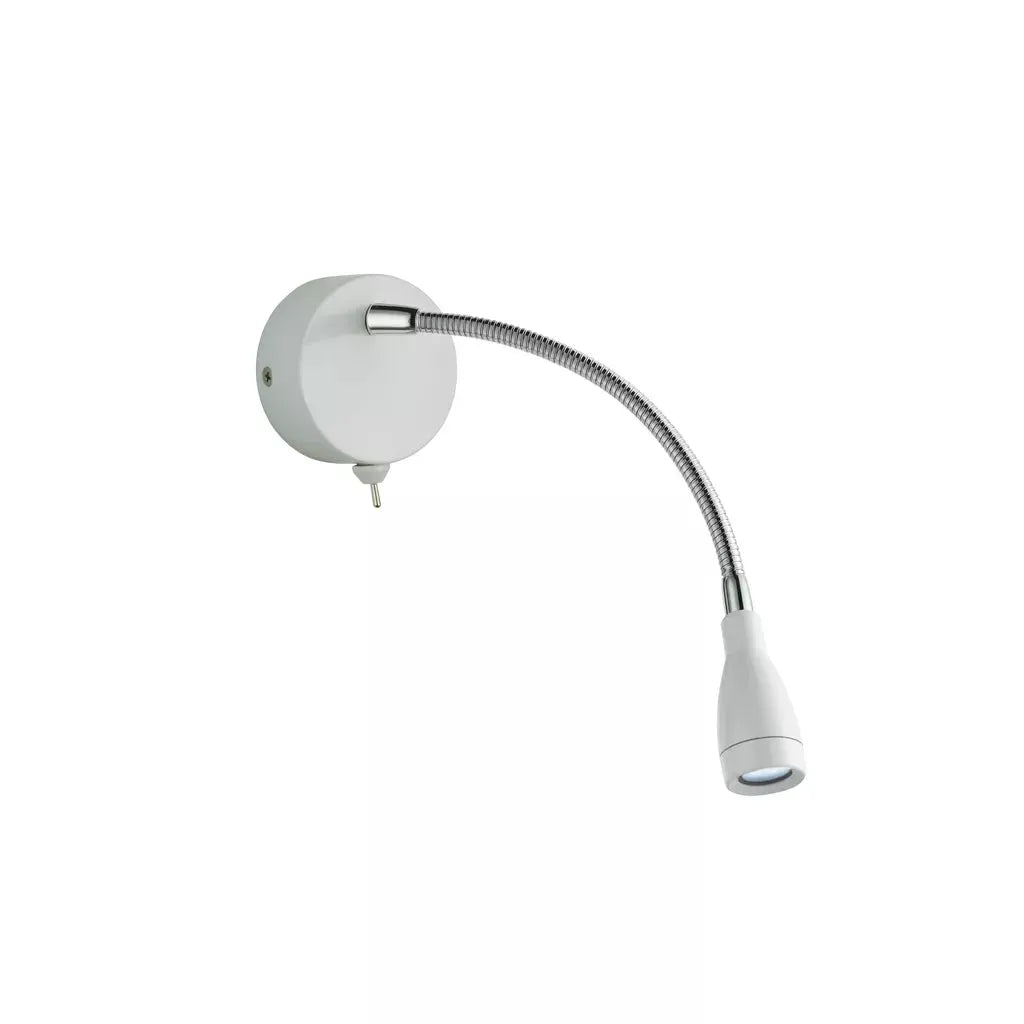 searchlight wall lights Flexy LED Adjustable Wall Light -Chrome & White Metal - searchlight wall lights Flexy LED Adjustable Wall Light -Chrome & White Metal