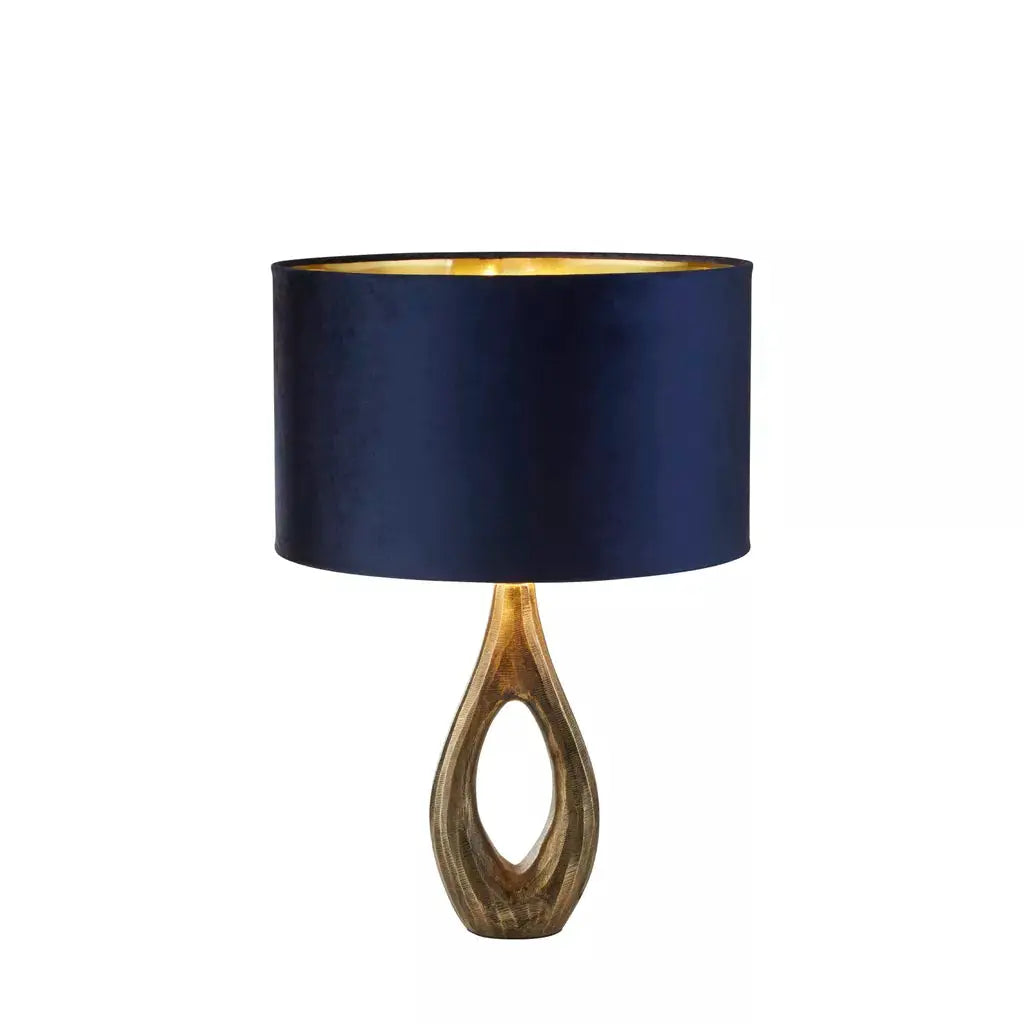 searchlight table lamps Bucklow Table Lamp- Antique Brass Metal & Navy Velvet Shade - searchlight table lamps Bucklow Table Lamp- Antique Brass Metal & Navy Velvet Shade
