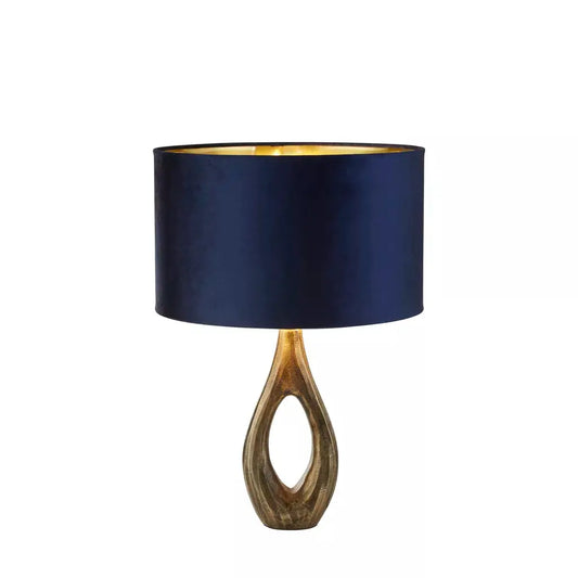 searchlight table lamps Bucklow Table Lamp- Antique Brass Metal & Navy Velvet Shade - searchlight table lamps Bucklow Table Lamp- Antique Brass Metal & Navy Velvet Shade