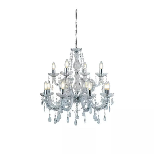 searchlight chandlier Marie Therese 12Lt Chandelier - Chrome Metal & Clear Acrylic - searchlight chandlier Marie Therese 12Lt Chandelier - Chrome Metal & Clear Acrylic