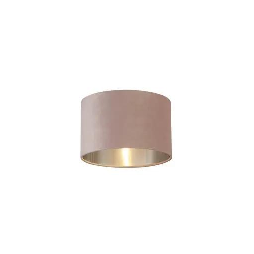 searchlight shades Lux & Belle Drum Shade- Pink Velvet & Silver Inner ⌀28CM - searchlight shades Lux & Belle Drum Shade- Pink Velvet & Silver Inner ⌀28CM