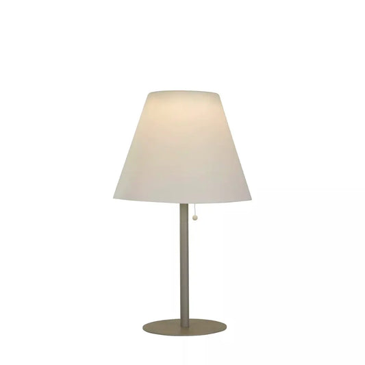 Searchlight Outdoor Bollards Venice I Outdoor Table Lamp - Silver Metal & White Shade - Searchlight Outdoor Bollards Venice I Outdoor Table Lamp - Silver Metal & White Shade