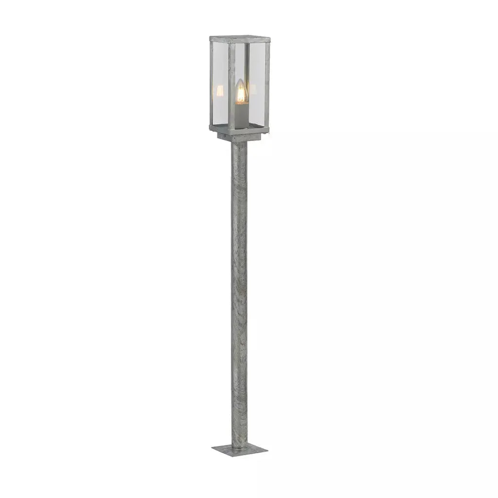 Searchlight Outdoor Bollards Box II Outdoor Post - Galvanised Silver Metal & Glass - Searchlight Outdoor Bollards Box II Outdoor Post - Galvanised Silver Metal & Glass