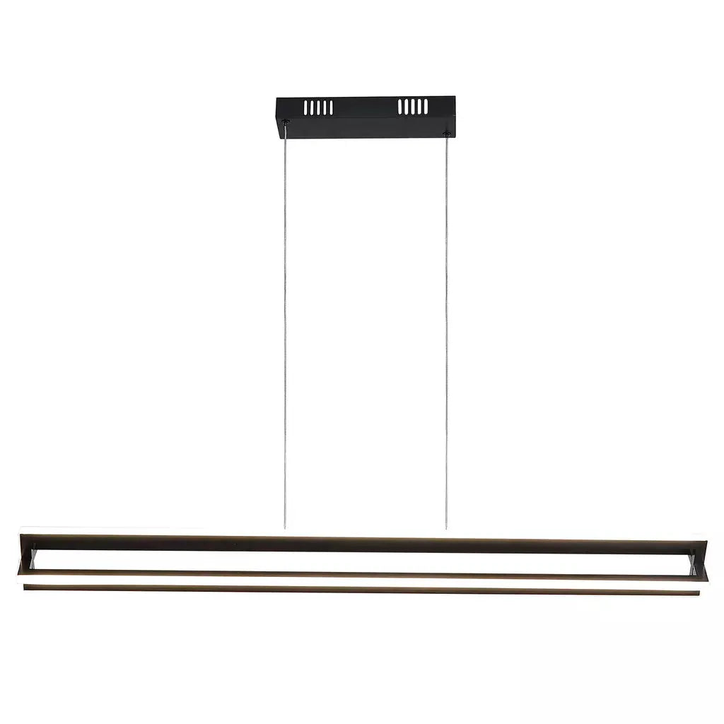 Searchlight Pendant Lights Lux & Belle LED Bar Pendant-Brushed Black Metal - Searchlight Pendant Lights Lux & Belle LED Bar Pendant-Brushed Black Metal