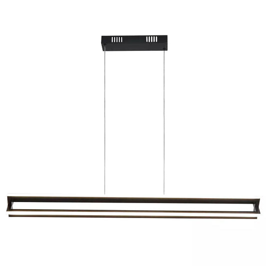 Searchlight Pendant Lights Lux & Belle LED Bar Pendant-Brushed Black Metal - Searchlight Pendant Lights Lux & Belle LED Bar Pendant-Brushed Black Metal