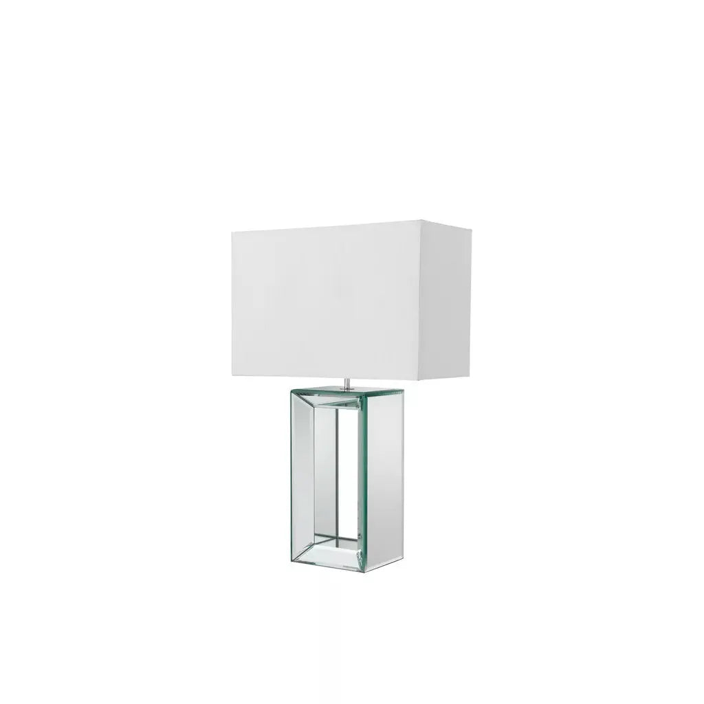 searchlight table lamps Mirror Table Lamp - Mirrored Base & White Faux Silk Shade - searchlight table lamps Mirror Table Lamp - Mirrored Base & White Faux Silk Shade