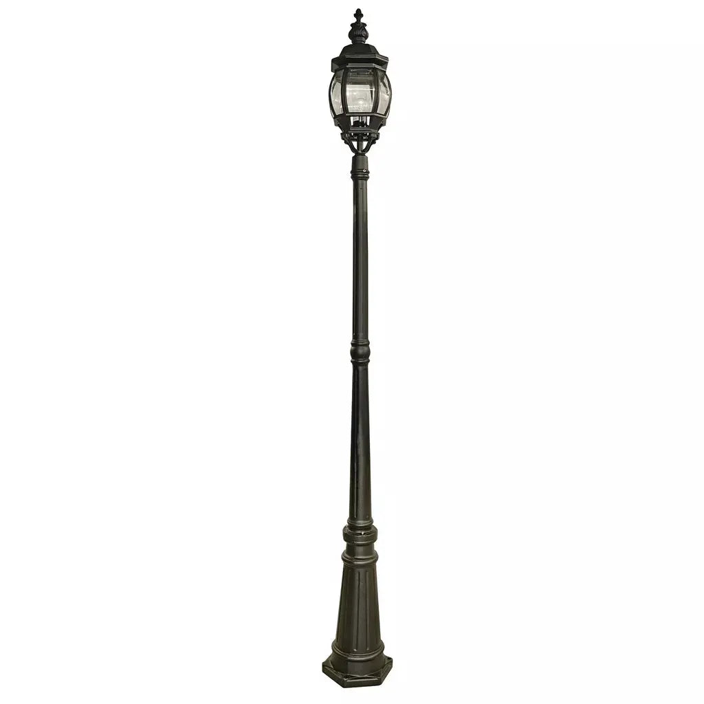 Searchlight Outdoor Bollards Bel Aire 221cm Outdoor Post - Silk Black & Glass, IP23 - Searchlight Outdoor Bollards Bel Aire 221cm Outdoor Post - Silk Black & Glass, IP23