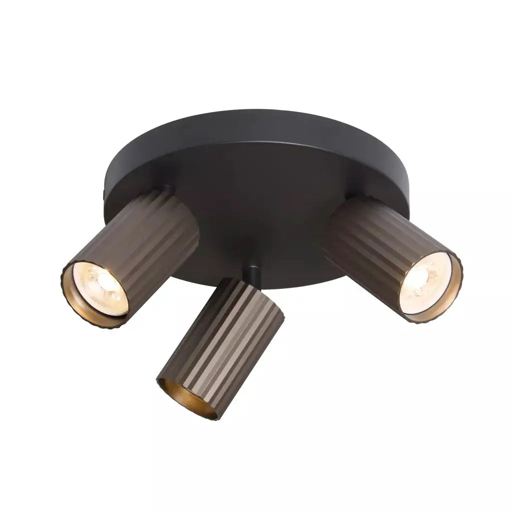 searchlight spots Anna Triple GU10 Fluted Spotlight, Bronze - searchlight spots Anna Triple GU10 Fluted Spotlight, Bronze