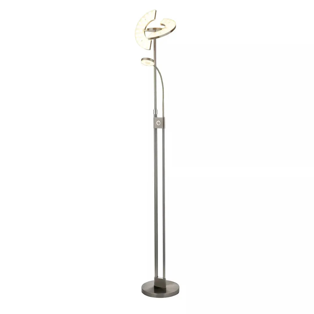 Searchlight Table Lamps Gio Floor Lamp - Satin Nickel & Chrome Metal - Floor Lamps Searchlight Table Lamps Gio Floor Lamp - Satin Nickel & Chrome Metal Floor Lamps