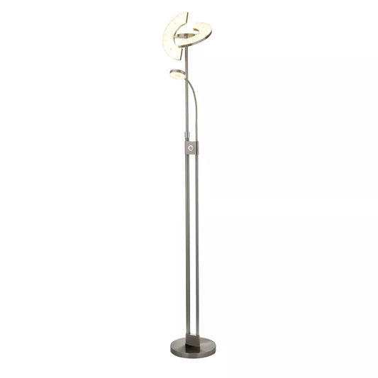 Searchlight Table Lamps Gio Floor Lamp - Satin Nickel & Chrome Metal - Floor Lamps Searchlight Table Lamps Gio Floor Lamp - Satin Nickel & Chrome Metal Floor Lamps