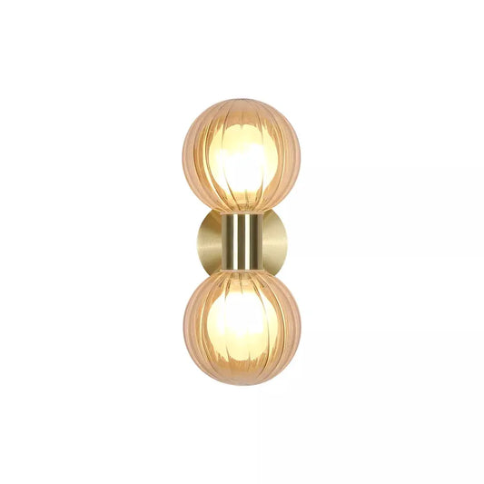 searchlight wall lights Luminsphere 2Lt Wall Light, Brass with Champagne Glass IP44 - searchlight wall lights Luminsphere 2Lt Wall Light, Brass with Champagne Glass IP44
