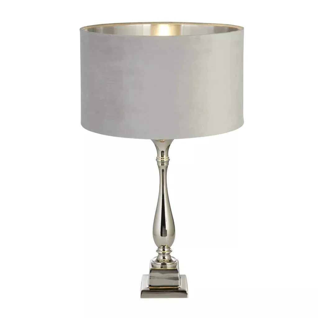 searchlight table lamps Lux & Belle Candlestick Table Lamp - Chrome & Grey Shade - searchlight table lamps Lux & Belle Candlestick Table Lamp - Chrome & Grey Shade
