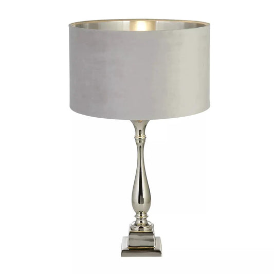 searchlight table lamps Lux & Belle Candlestick Table Lamp - Chrome & Grey Shade - searchlight table lamps Lux & Belle Candlestick Table Lamp - Chrome & Grey Shade