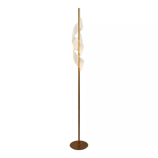 Searchlight Table Lamps Lux & Belle LED Floor Lamp-Painted Gold Metal & Clear Acryl - Floor Lamps Searchlight Table Lamps Lux & Belle LED Floor Lamp-Painted Gold Metal & Clear Acryl Floor Lamps