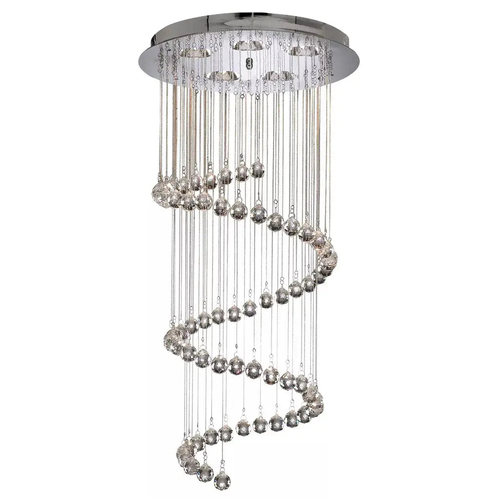 Searchlight Pendant Lights Hallway 3Lt Multi-Drop Pendant- Chrome Metal & Clear Crystal - Searchlight Pendant Lights Hallway 3Lt Multi-Drop Pendant- Chrome Metal & Clear Crystal