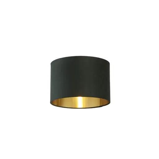 searchlight shades Lux & Belle Drum Shade -Green Velvet & Gold Inner ⌀30CM - searchlight shades Lux & Belle Drum Shade -Green Velvet & Gold Inner ⌀30CM