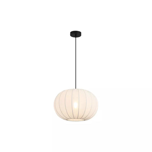 Searchlight Pendant Lights Radiant 1Lt Pendant, Black Metal with Soft Fabric Shade - Searchlight Pendant Lights Radiant 1Lt Pendant, Black Metal with Soft Fabric Shade