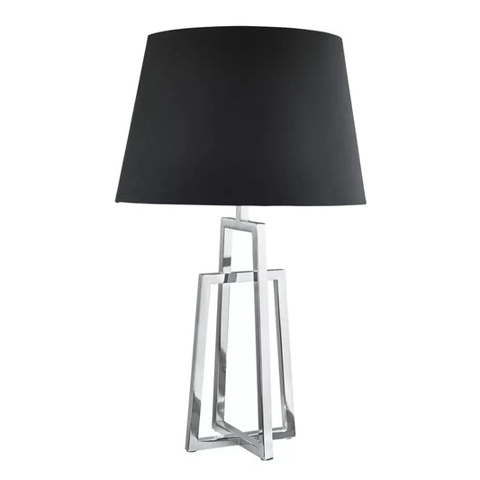 searchlight table lamps York Table Lamp - Chrome Base & Black Tapered Shade - searchlight table lamps York Table Lamp - Chrome Base & Black Tapered Shade