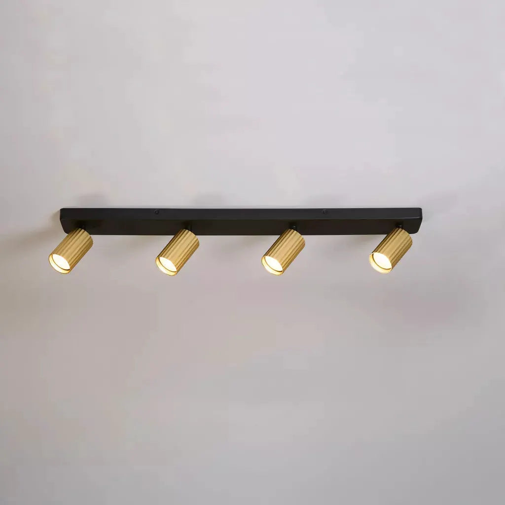 searchlight spots Anna 4 Bar GU10 Fluted Spotlight, Anodised Gold - searchlight spots Anna 4 Bar GU10 Fluted Spotlight, Anodised Gold