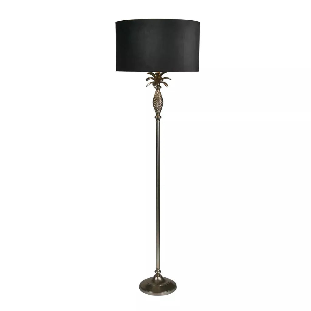 Searchlight Table Lamps Lux & Belle Pineapple Floor Lamp Satin Silver & Dark Grey Sh - Floor Lamps Searchlight Table Lamps Lux & Belle Pineapple Floor Lamp Satin Silver & Dark Grey Sh Floor Lamps