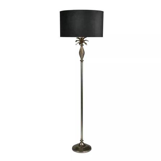 Searchlight Table Lamps Lux & Belle Pineapple Floor Lamp Satin Silver & Dark Grey Sh - Floor Lamps Searchlight Table Lamps Lux & Belle Pineapple Floor Lamp Satin Silver & Dark Grey Sh Floor Lamps