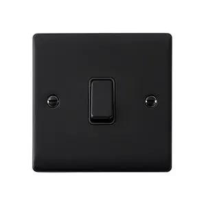 Saxby Sockets Raised Screwed 10AX 1G 2-Way Switch - Matt Black With Black Insert - Saxby Sockets Raised Screwed 10AX 1G 2-Way Switch - Matt Black With Black Insert