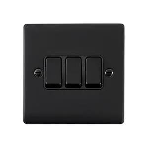 Saxby Sockets Raised Screwed 10AX 3G 2-Way Switch - Matt Black With Black Insert - Saxby Sockets Raised Screwed 10AX 3G 2-Way Switch - Matt Black With Black Insert