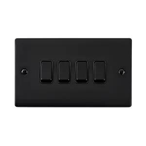 Saxby Sockets Raised Screwed 10AX 4G 2-Way Switch - Matt Black With Black Insert - Saxby Sockets Raised Screwed 10AX 4G 2-Way Switch - Matt Black With Black Insert