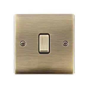 Saxby Sockets Raised Screwed 10AX 1G Intermediate Switch - Antique Brass With Black Insert - Saxby Sockets Raised Screwed 10AX 1G Intermediate Switch - Antique Brass With Black Insert